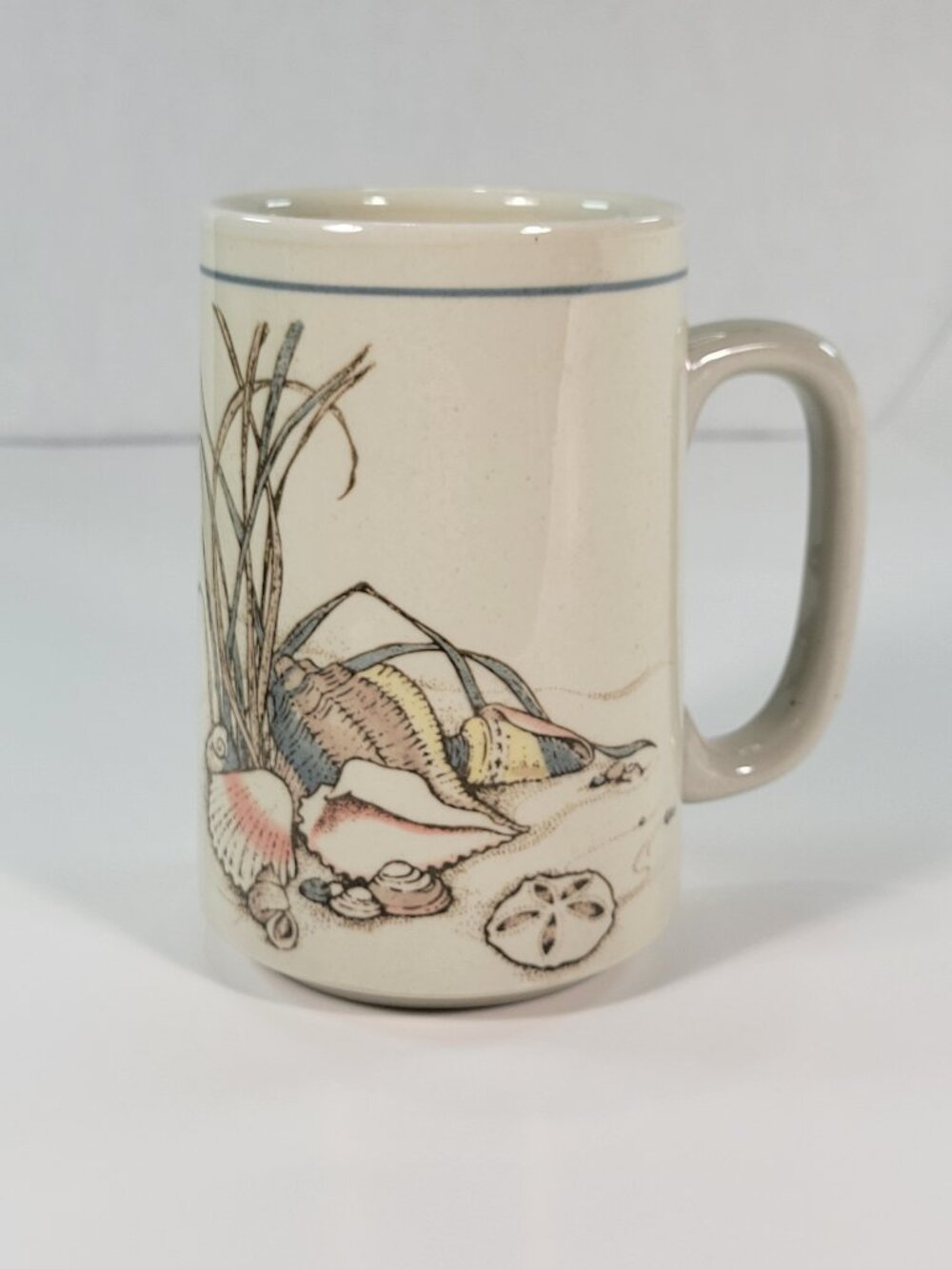 Otagiri Seashore Tall Mug Sea Shells Sand Dollar Beach Vibe Coffee Tea Mug